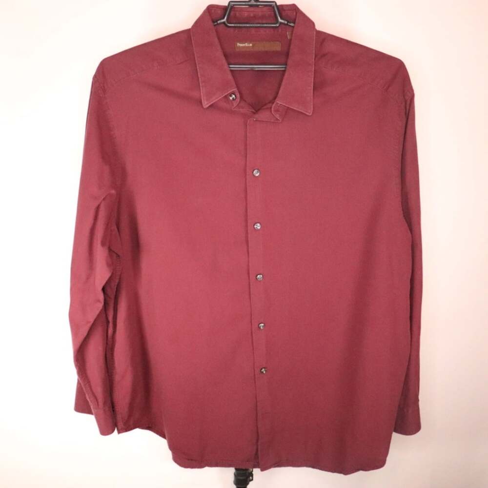 Perry Ellis Button Down Long Sleeve Shirt Size 2XL Mens